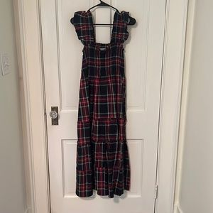 Hill House Ellie Nap Dress Navy and Red Tartan Plaid Size Medium